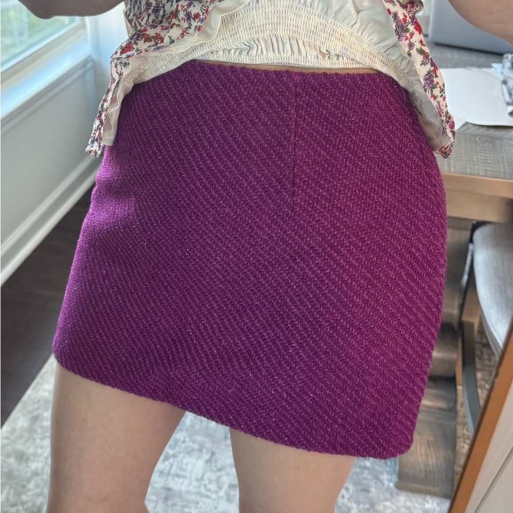 Pretty Little Thing - Elegant Dark Purple Boucle Basic Mini Pink Women's Skirt - Picture 11 of 14